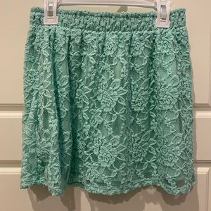 2/$10 Abercrombie Kids Floral Lace Skirt Blue Teal Girls XL